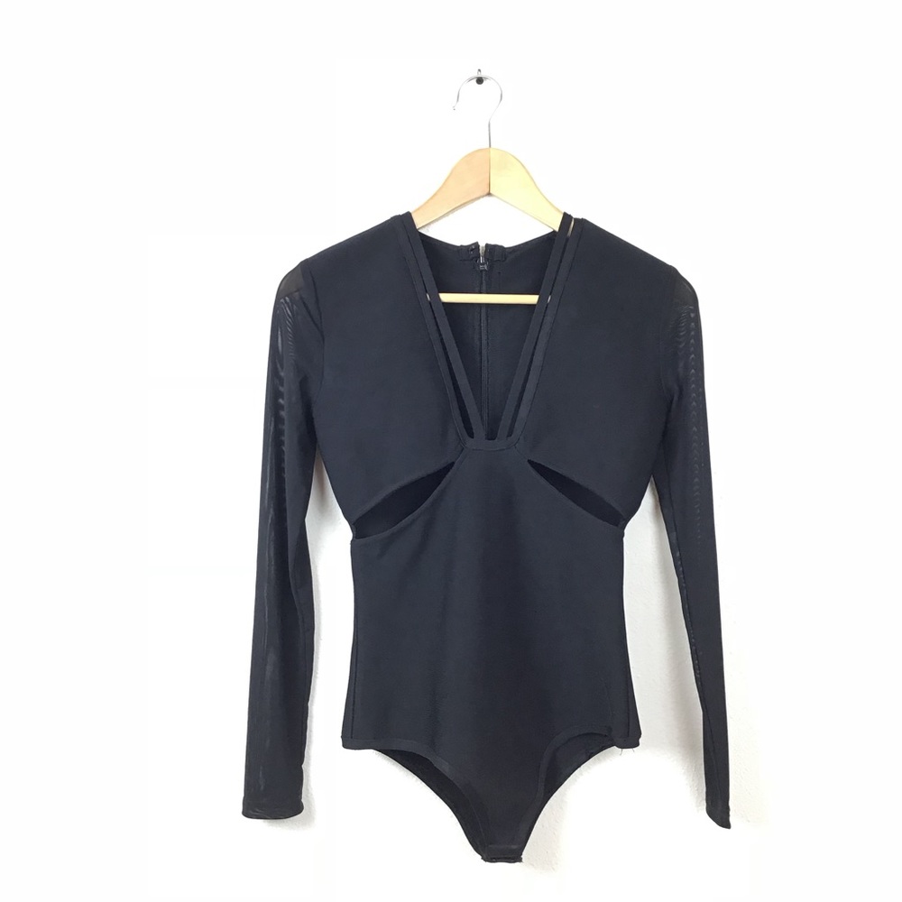 Herve Leger Bodysuit Cut Out Bandage